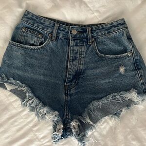 Mahina Blue Jean Shorts High-Waisted Cut-Off